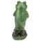 11.5" Green Frog Pushing Wheelbarrow Outdoor Garden Statue